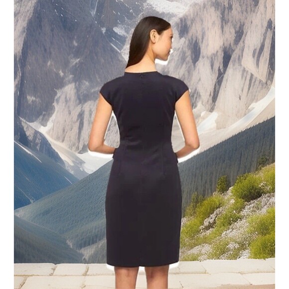 Chic Women's Connected Apparel Texture Striped Sheath Dress Sz 12 Sweet - Picture 2 of 7